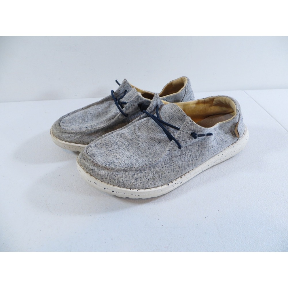 Hey Dude Wendy‎ Chambray Blue White Women's Slip On Loafer Shoes Size 6